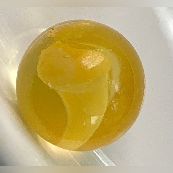 Vintage Yellow Egg Yolk Cat’s Claw Blown Glass Antique Marble - Picture 9 of 16